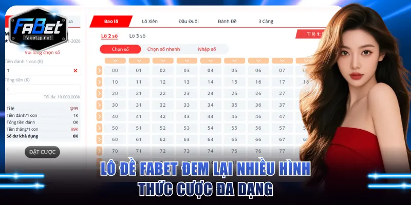 Lô đề FABET đem lại nhiều hình thức cược đa dạng